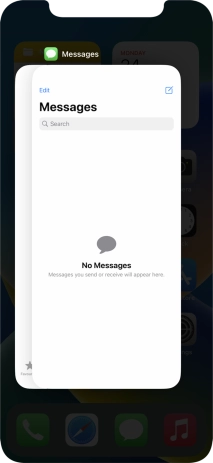 Slide upwards on the required application to end it.