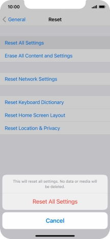 Press Reset All Settings.