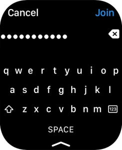 Key in the password for the Wi-Fi network and press Join.