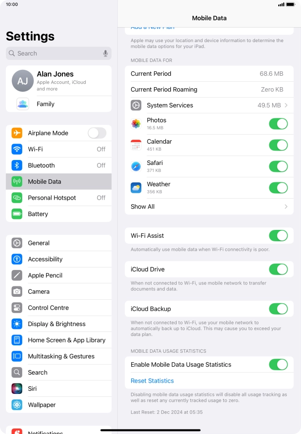 Press the indicator next to 