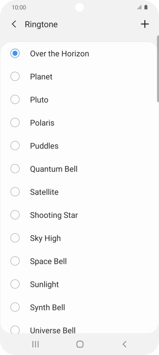 Press the add ring tone icon.