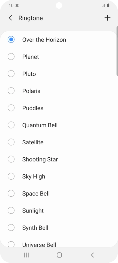 Press the add ring tone icon.