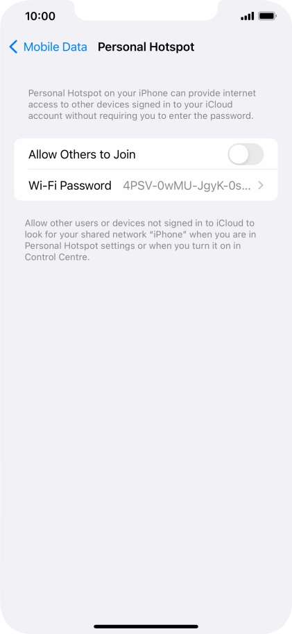 Press Wi-Fi Password and key in the required password.