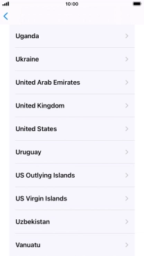 Press the required country or area.