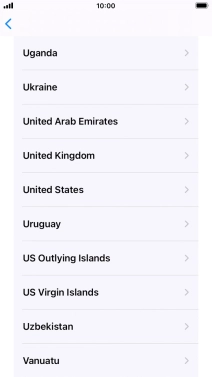 Press the required country or area.