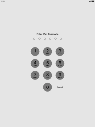 Use the lock code you created. The app is now locked.