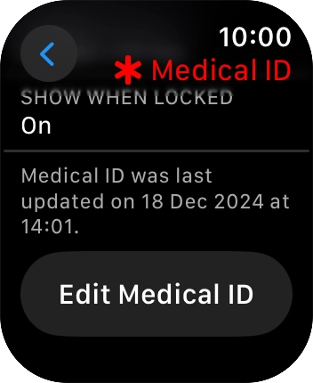 Press Edit Medical ID. Press Edit Medical ID.