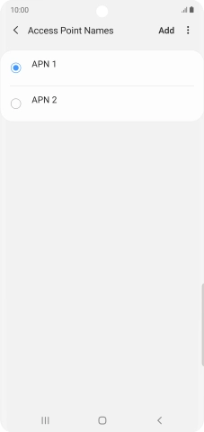 Press the field next to the data connection to activate it.