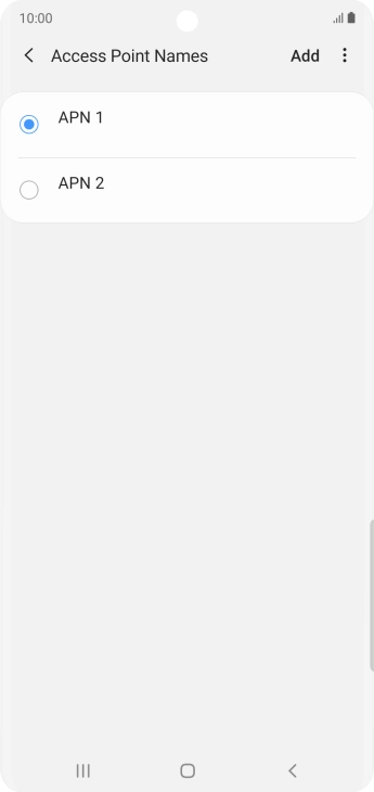Press the field next to the data connection to activate it.