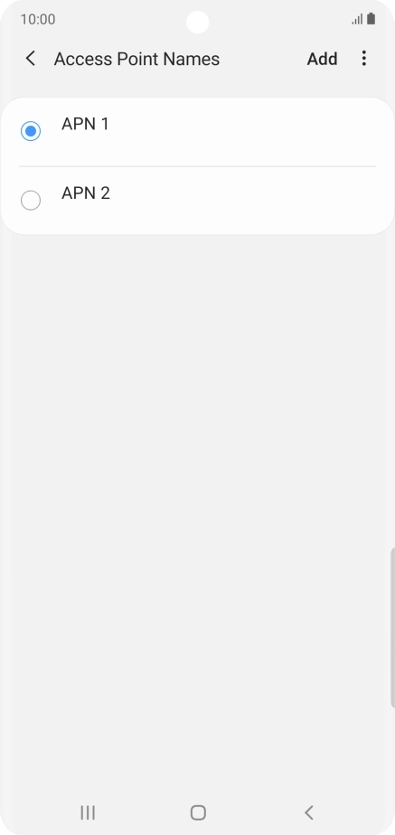 Press the field next to the data connection to activate it.