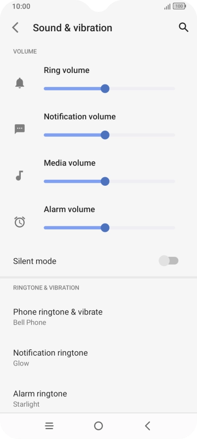 Press Phone ringtone & vibrate. Press Phone ringtone & vibrate.