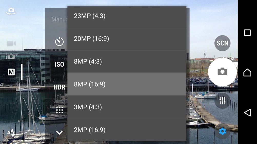 Press the required setting.