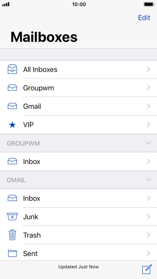 Press the required email account.
