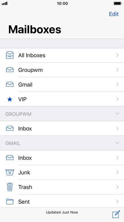 Press the required email account.
