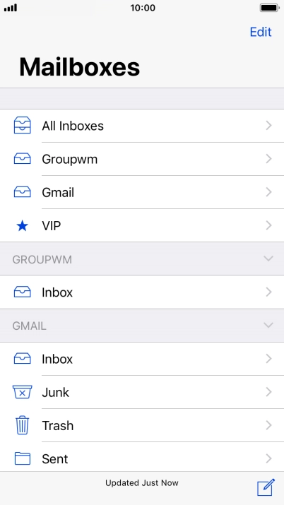 Press the required email account.