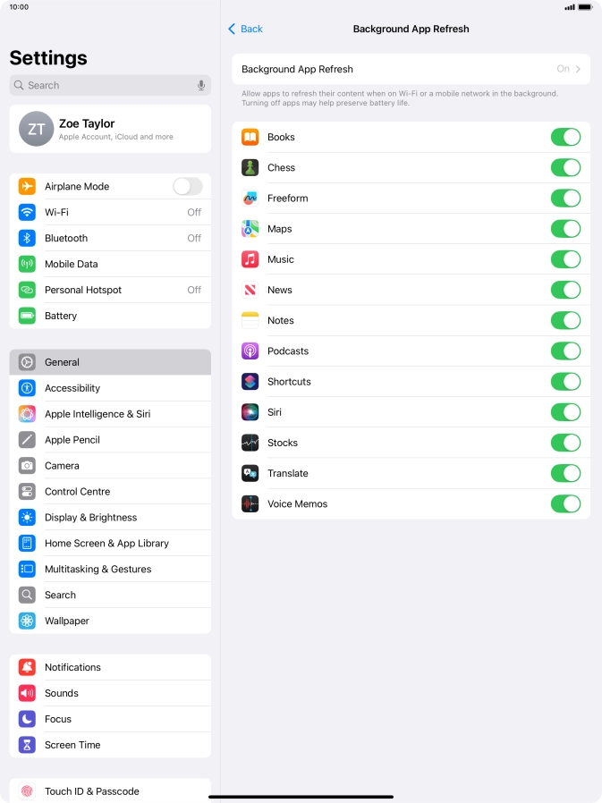 Press Background App Refresh.