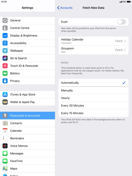 If you turn off the function, press the required setting.