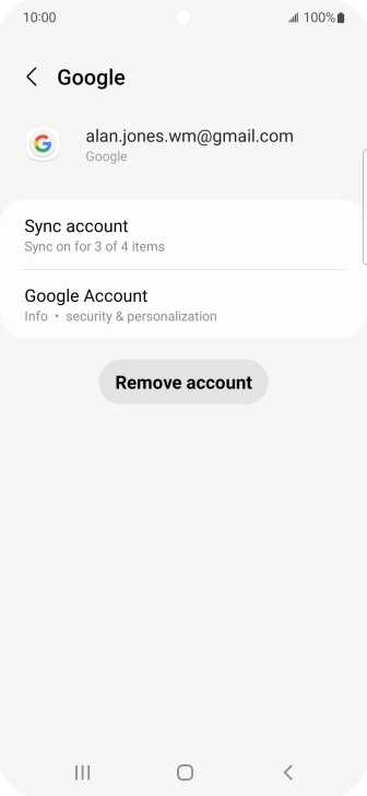 Press Sync account.