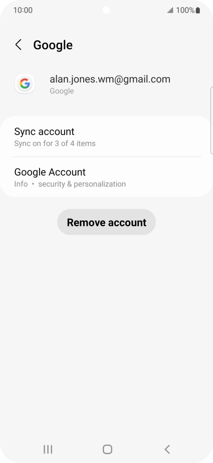 Press Sync account.