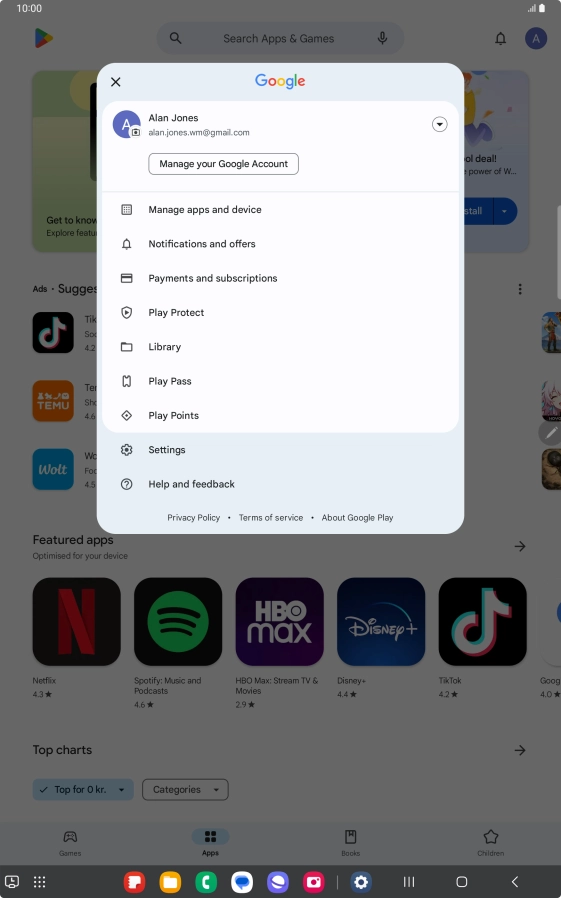 Press Manage apps and device.