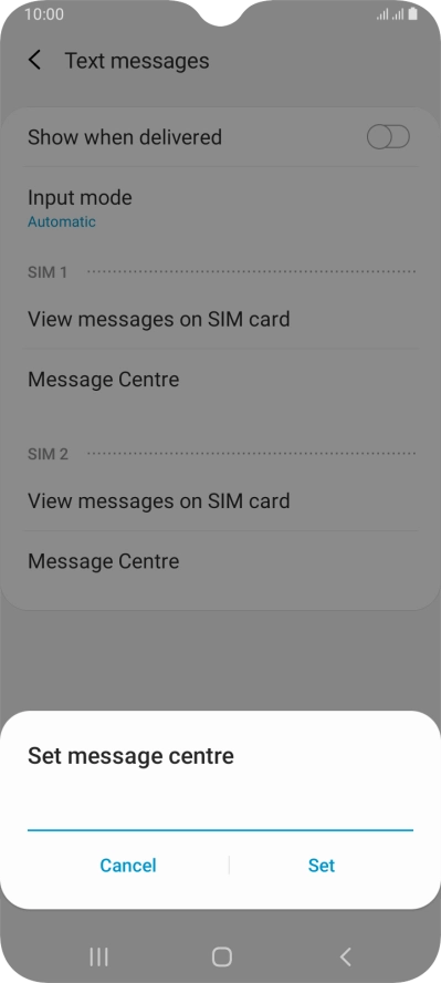 Key in +61415011501 and press Set.