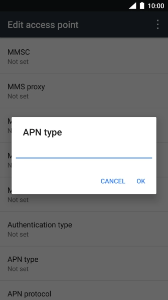 Key in default and press OK.