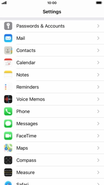 Press Passwords & Accounts.