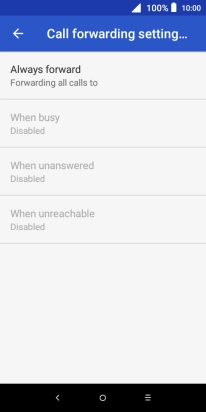Press the required divert type.