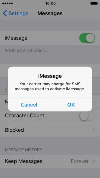 Press OK to turn on the function.