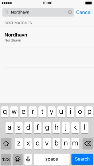 Key in the required destination and press Search.