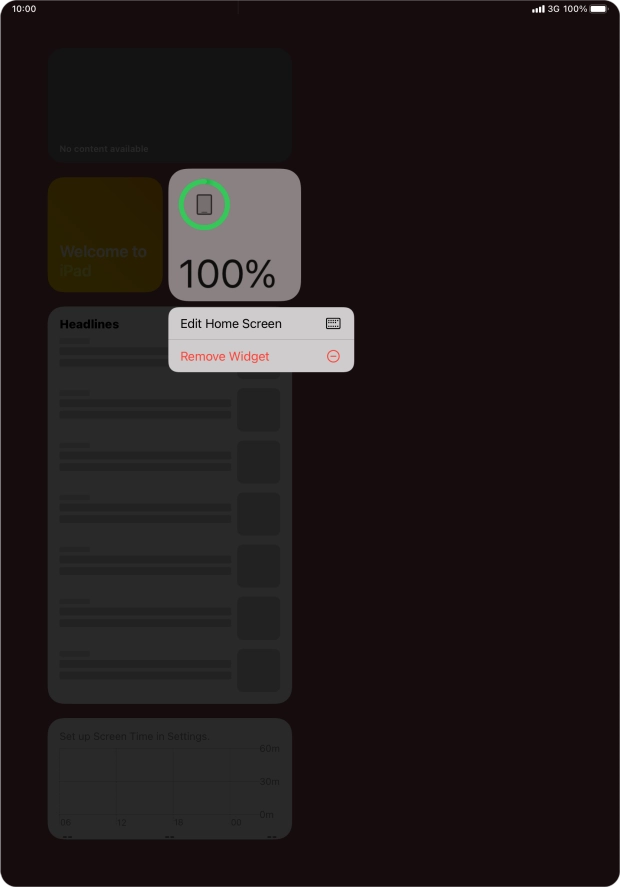 Press Remove Widget.