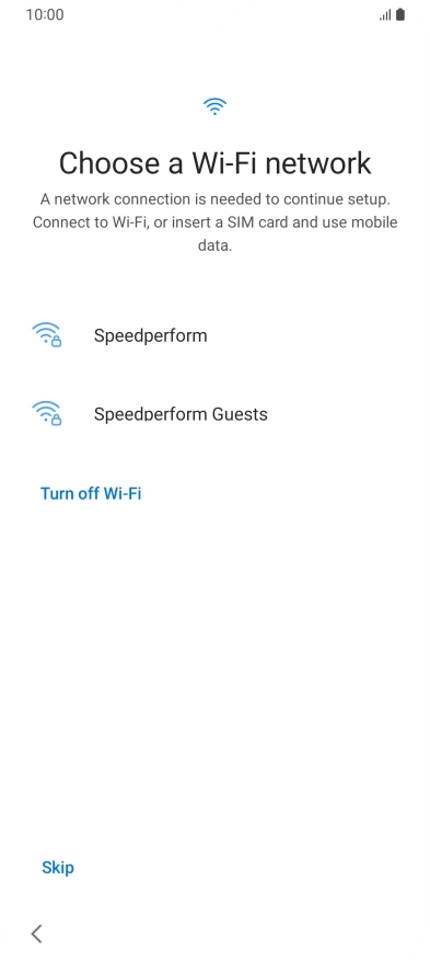 Press the required Wi-Fi network.