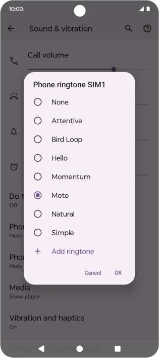 Press the required ring tones to hear them.