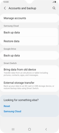 Press Manage accounts.