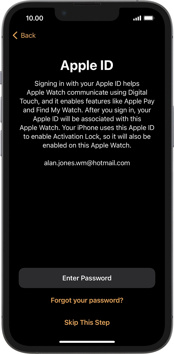 On your phone: Press Enter Password.