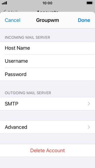 Press SMTP.