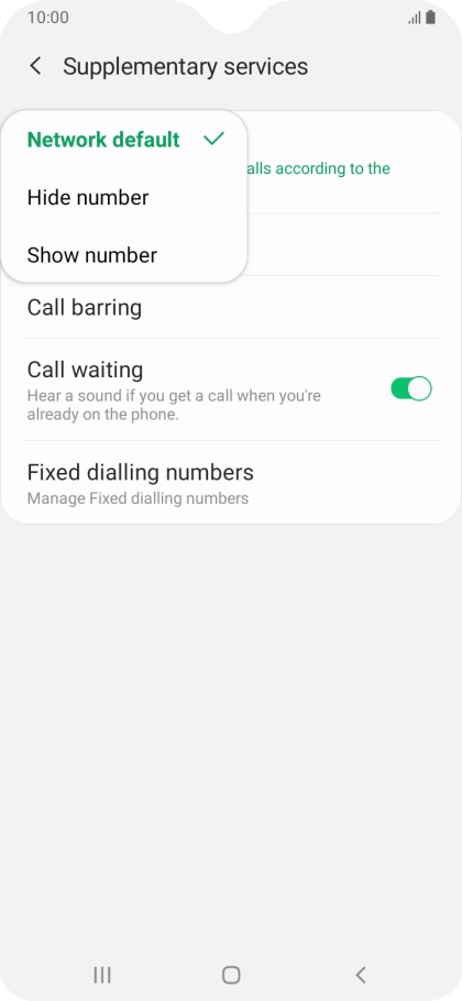 Press Show number to turn on caller identification.