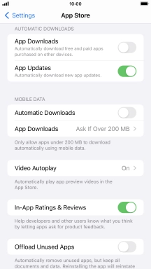 Press the indicators next to the required content types to turn the function on or off.