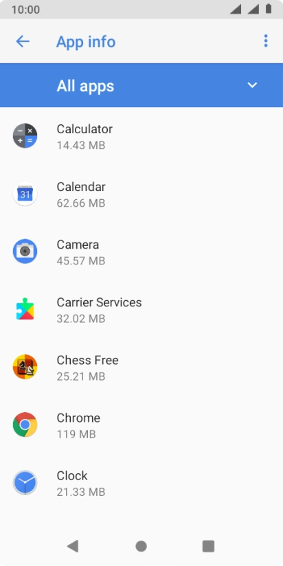Press the required app.