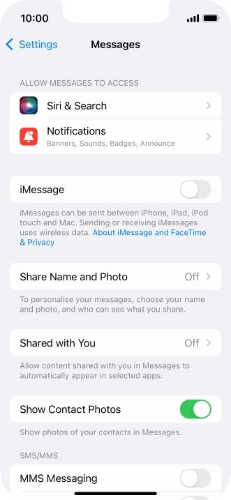 Press the indicator next to 