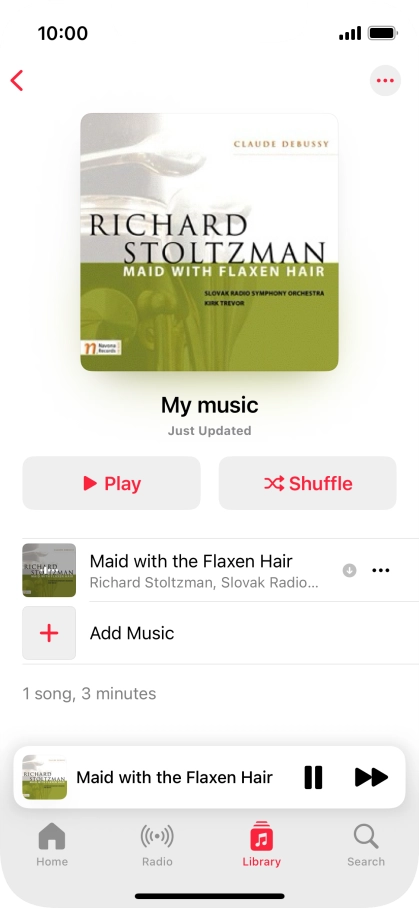 Press the song title.