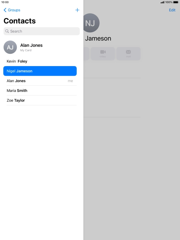 Press the new contact icon.