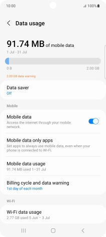 The total data usage is displayed.