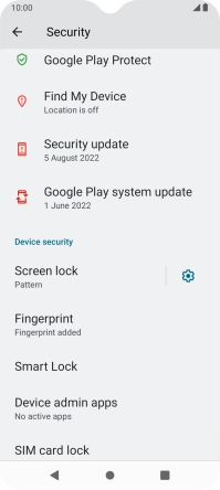 Press Screen lock and key in the additional phone lock code you created earlier.