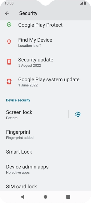 Press Screen lock and key in the additional phone lock code you created earlier.