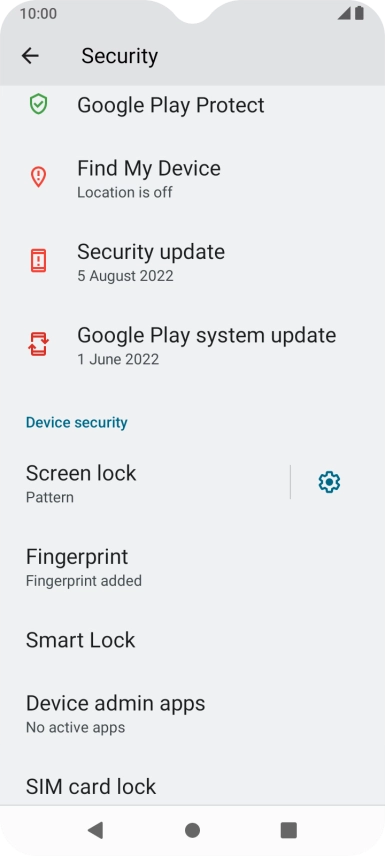 Press Screen lock and key in the additional phone lock code you created earlier.