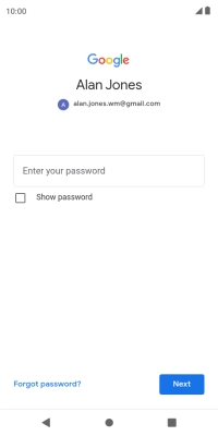 Press Enter your password and key in the password for your Google account.