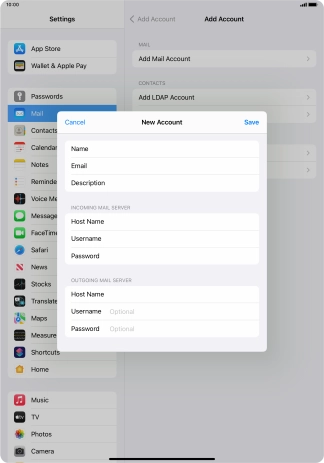 Press Username and key in the username for your email account. Please note that if you're using Vodafone's outgoing server, leave the username field empty. Press Username and key in the username for your email account. Please note that if you're using Vodafone's outgoing server, leave the username field empty.