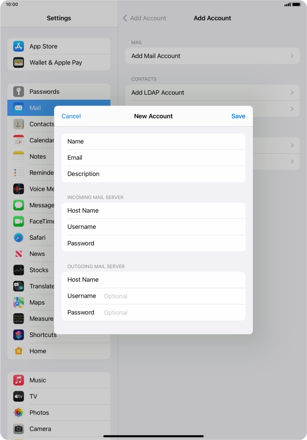 Press Username and key in the username for your email account. Please note that if you're using Vodafone's outgoing server, leave the username field empty. Press Username and key in the username for your email account. Please note that if you're using Vodafone's outgoing server, leave the username field empty.