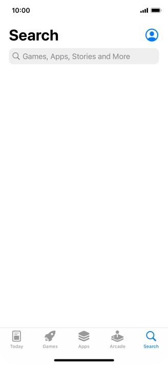 Press the search field and key in the name or subject of the required app.